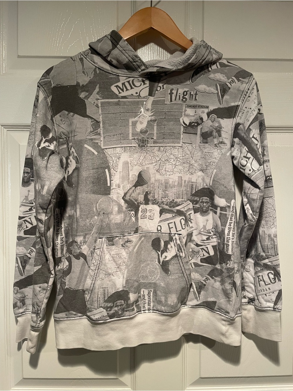 Jordan Men's Gray Collage Graphic Hoodie
